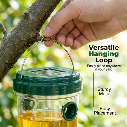 Solar-powered wasp trap for patios and gardens