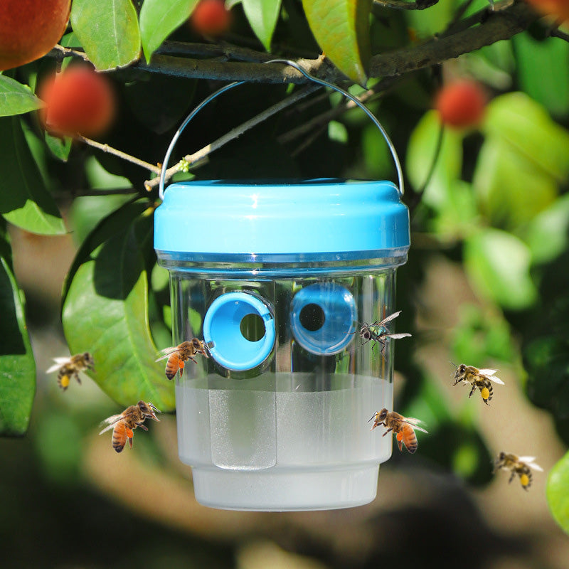 Solar-powered wasp trap for patios and gardens